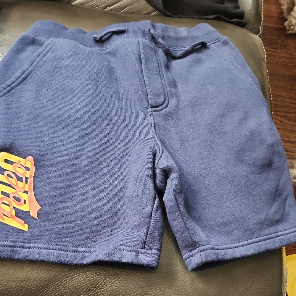 Polo by Ralph Lauren Navy Shorts with Vibrant Yellow Logo